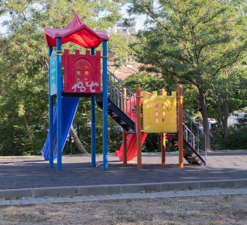 Outdoor play area at Baby Island Daycare