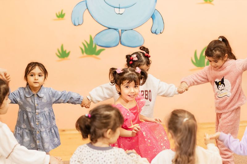 Cozy circle time seating at Baby Island Daycare