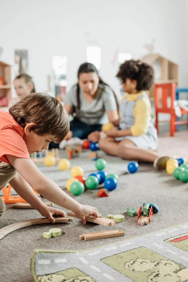 Children enjoying cooperative play at Baby Island Daycare